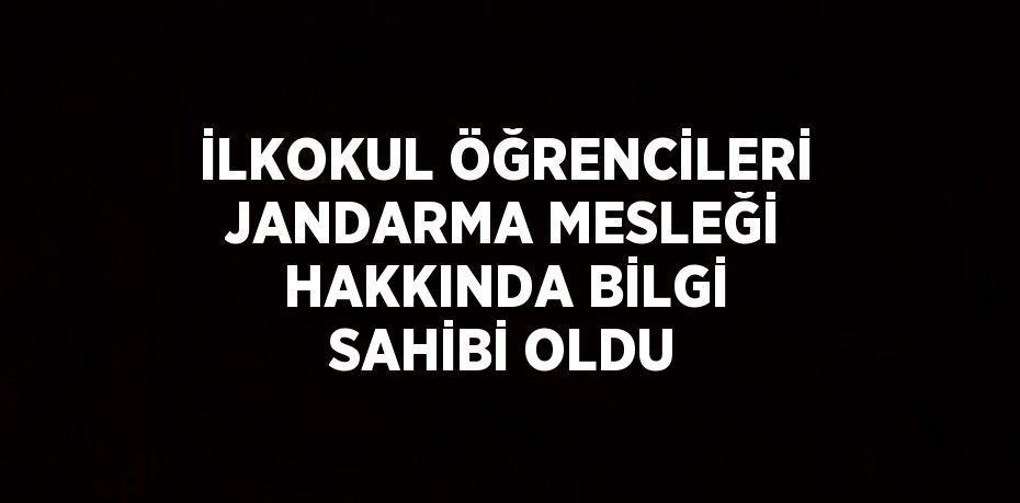 İLKOKUL ÖĞRENCİLERİ JANDARMA MESLEĞİ HAKKINDA BİLGİ SAHİBİ OLDU