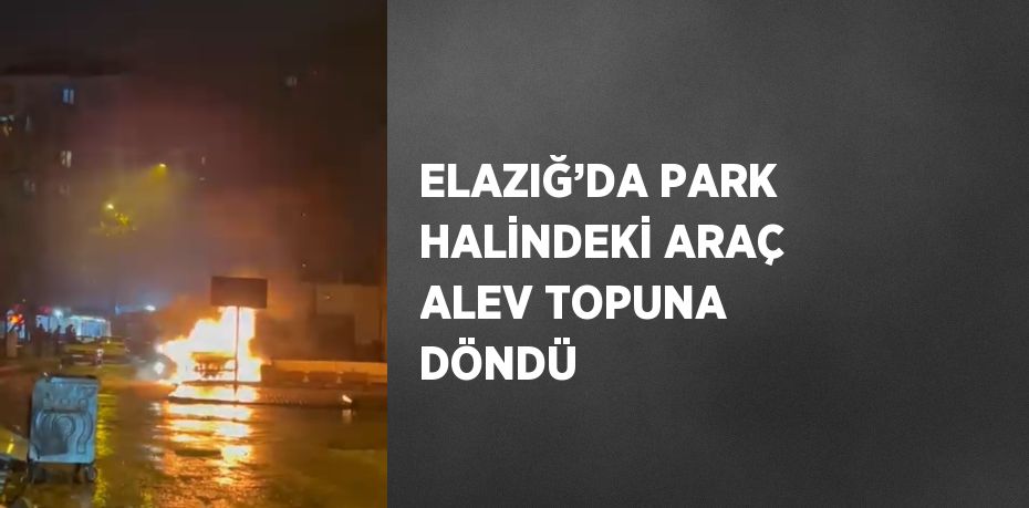 ELAZIĞ’DA PARK HALİNDEKİ ARAÇ ALEV TOPUNA DÖNDÜ