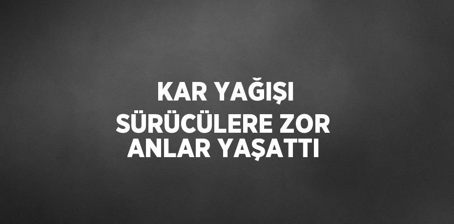 KAR YAĞIŞI SÜRÜCÜLERE ZOR ANLAR YAŞATTI