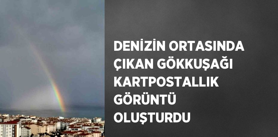 DENİZİN ORTASINDA ÇIKAN GÖKKUŞAĞI KARTPOSTALLIK GÖRÜNTÜ OLUŞTURDU