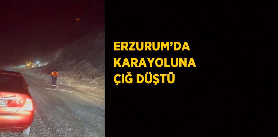 ERZURUM’DA KARAYOLUNA ÇIĞ DÜŞTÜ