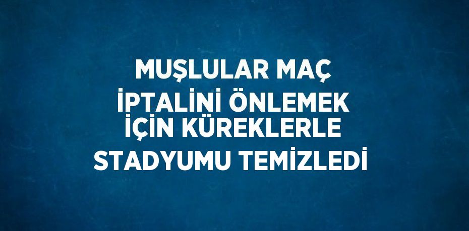 MUŞLULAR MAÇ İPTALİNİ ÖNLEMEK İÇİN KÜREKLERLE STADYUMU TEMİZLEDİ