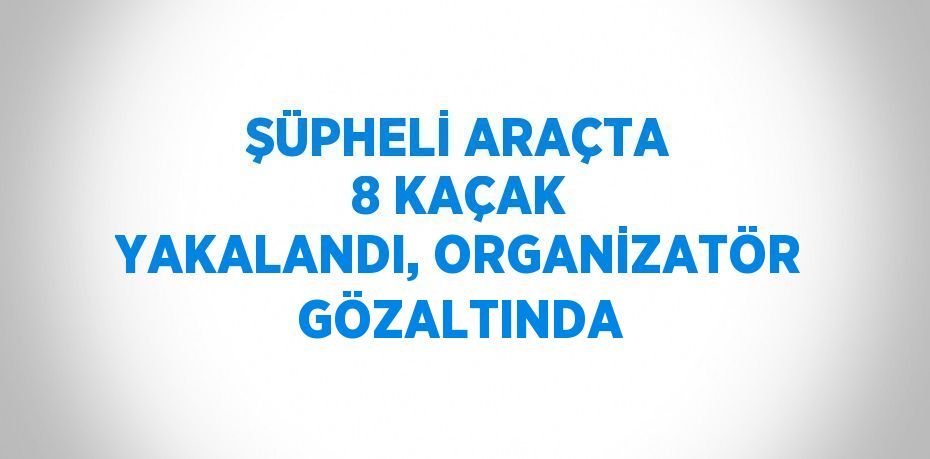 ŞÜPHELİ ARAÇTA 8 KAÇAK YAKALANDI, ORGANİZATÖR GÖZALTINDA