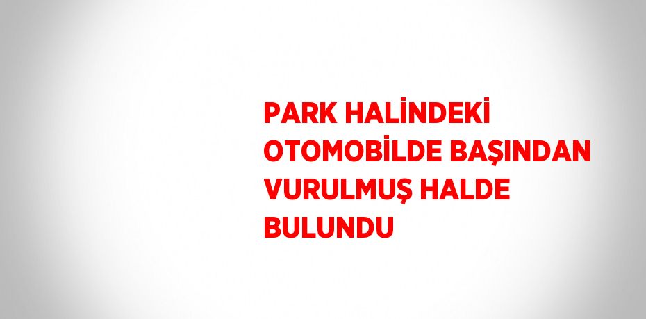 PARK HALİNDEKİ OTOMOBİLDE BAŞINDAN VURULMUŞ HALDE BULUNDU