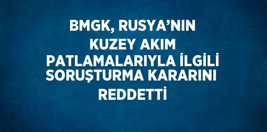 BMGK, RUSYA’NIN KUZEY AKIM PATLAMALARIYLA İLGİLİ SORUŞTURMA KARARINI REDDETTİ