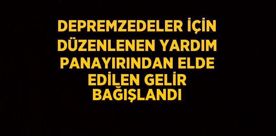 DEPREMZEDELER İÇİN DÜZENLENEN YARDIM PANAYIRINDAN ELDE EDİLEN GELİR BAĞIŞLANDI