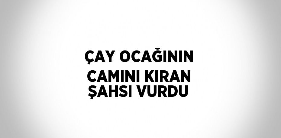 ÇAY OCAĞININ CAMINI KIRAN ŞAHSI VURDU