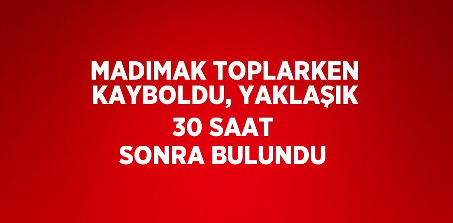 MADIMAK TOPLARKEN KAYBOLDU, YAKLAŞIK 30 SAAT SONRA BULUNDU