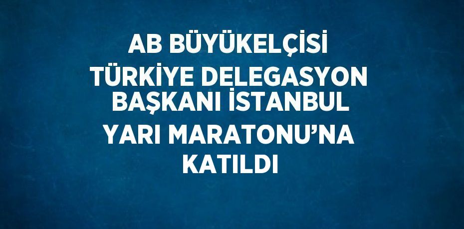 AB BÜYÜKELÇİSİ TÜRKİYE DELEGASYON BAŞKANI İSTANBUL YARI MARATONU’NA KATILDI