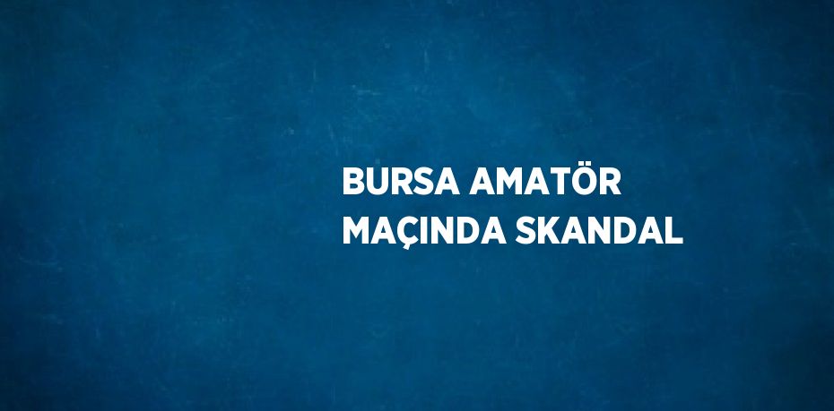 BURSA AMATÖR MAÇINDA SKANDAL