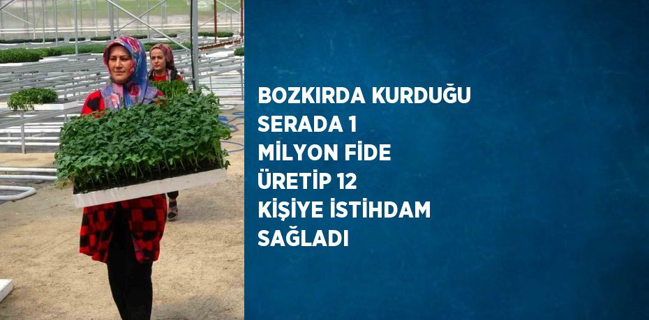 BOZKIRDA KURDUĞU SERADA 1 MİLYON FİDE ÜRETİP 12 KİŞİYE İSTİHDAM SAĞLADI