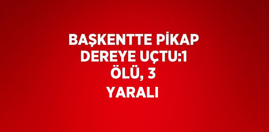 BAŞKENTTE PİKAP DEREYE UÇTU:1 ÖLÜ, 3 YARALI