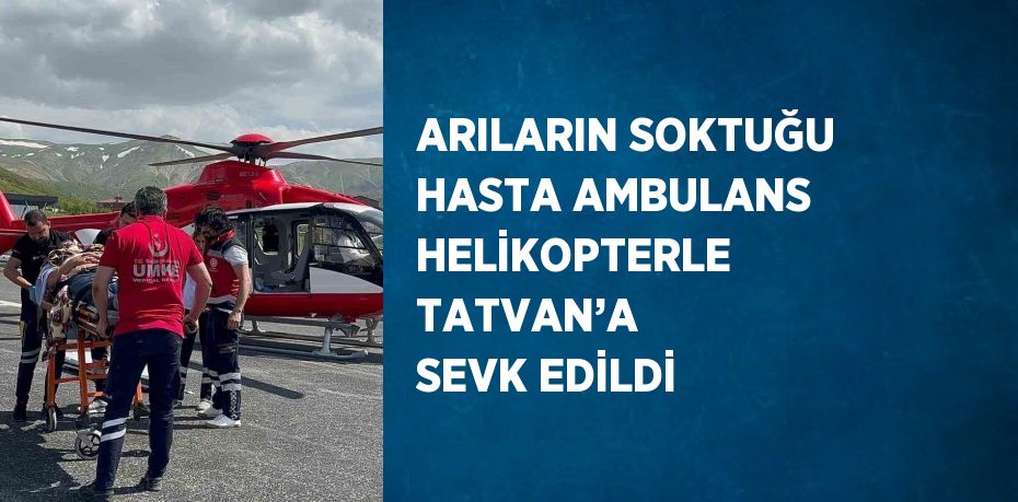 ARILARIN SOKTUĞU HASTA AMBULANS HELİKOPTERLE TATVAN’A SEVK EDİLDİ