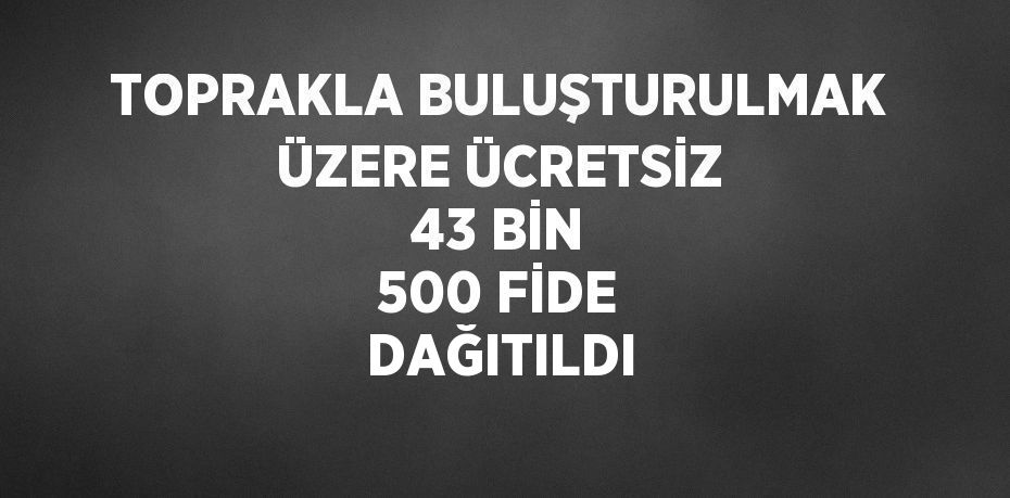 TOPRAKLA BULUŞTURULMAK ÜZERE ÜCRETSİZ 43 BİN 500 FİDE DAĞITILDI