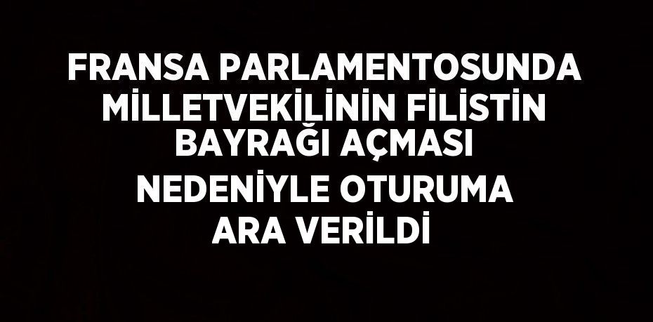 FRANSA PARLAMENTOSUNDA MİLLETVEKİLİNİN FİLİSTİN BAYRAĞI AÇMASI NEDENİYLE OTURUMA ARA VERİLDİ