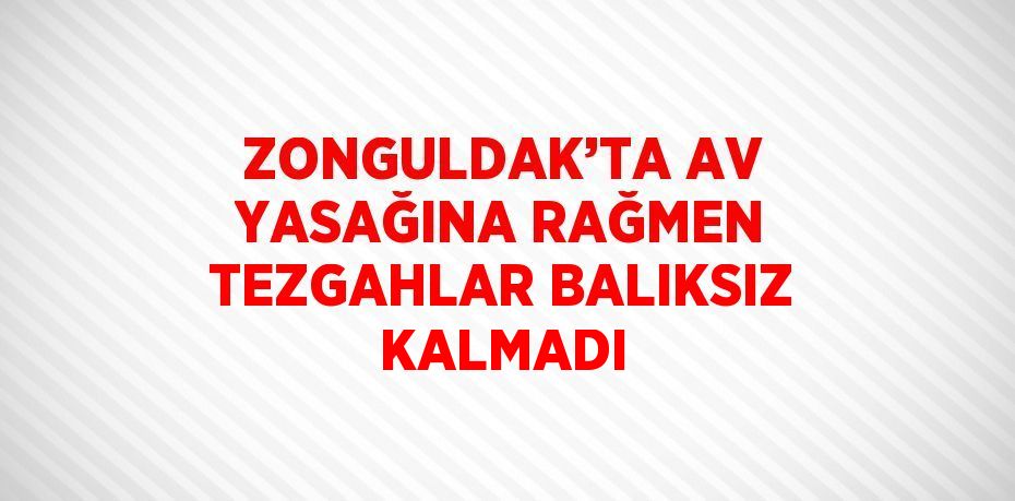 ZONGULDAK’TA AV YASAĞINA RAĞMEN TEZGAHLAR BALIKSIZ KALMADI