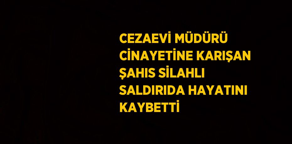 CEZAEVİ MÜDÜRÜ CİNAYETİNE KARIŞAN ŞAHIS SİLAHLI SALDIRIDA HAYATINI KAYBETTİ