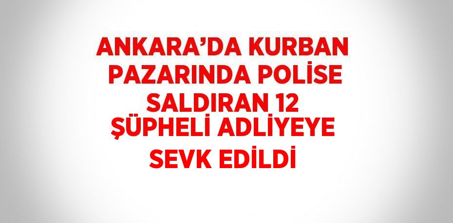 ANKARA’DA KURBAN PAZARINDA POLİSE SALDIRAN 12 ŞÜPHELİ ADLİYEYE SEVK EDİLDİ