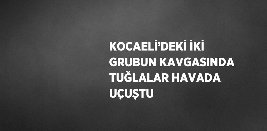 KOCAELİ’DEKİ İKİ GRUBUN KAVGASINDA TUĞLALAR HAVADA UÇUŞTU