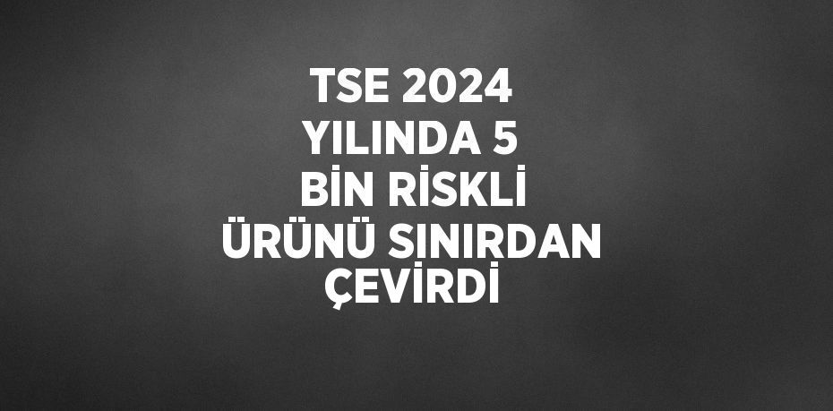 TSE 2024 YILINDA 5 BİN RİSKLİ ÜRÜNÜ SINIRDAN ÇEVİRDİ