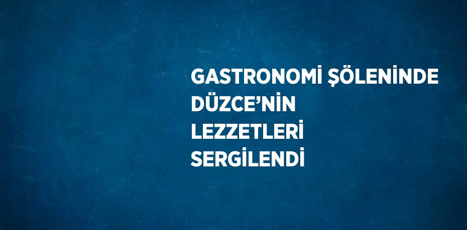GASTRONOMİ ŞÖLENİNDE DÜZCE’NİN LEZZETLERİ SERGİLENDİ