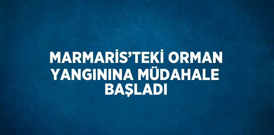MARMARİS’TEKİ ORMAN YANGININA MÜDAHALE BAŞLADI