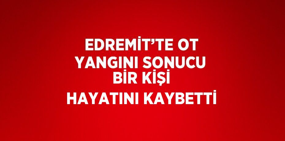 EDREMİT’TE OT YANGINI SONUCU BİR KİŞİ HAYATINI KAYBETTİ