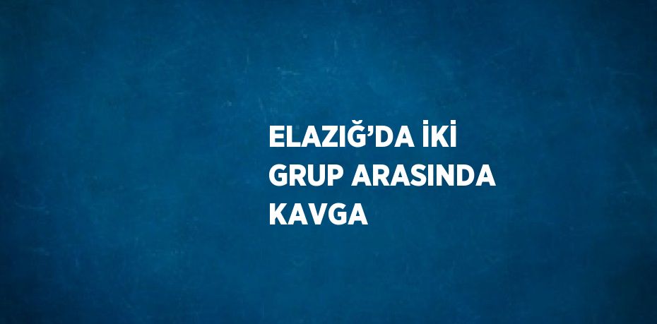 ELAZIĞ’DA İKİ GRUP ARASINDA KAVGA
