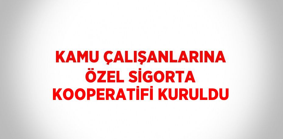 KAMU ÇALIŞANLARINA ÖZEL SİGORTA KOOPERATİFİ KURULDU