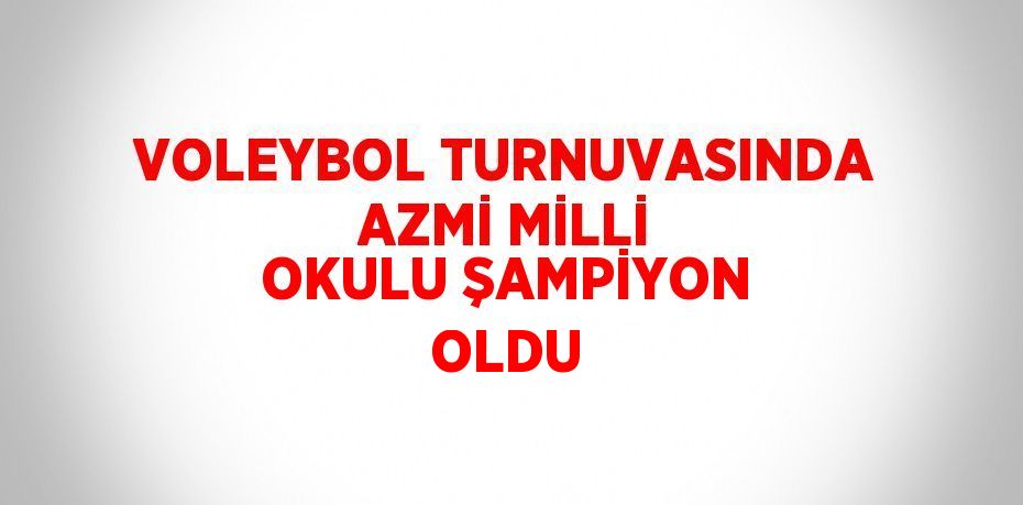 VOLEYBOL TURNUVASINDA AZMİ MİLLİ OKULU ŞAMPİYON OLDU