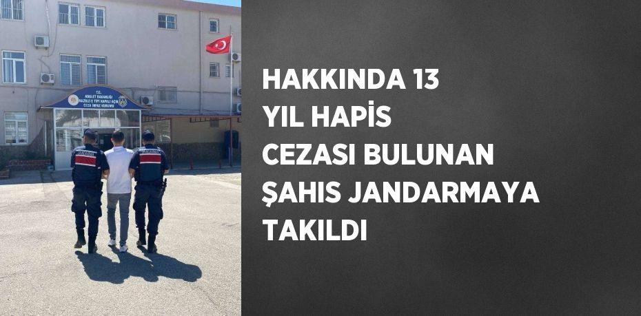 HAKKINDA 13 YIL HAPİS CEZASI BULUNAN ŞAHIS JANDARMAYA TAKILDI