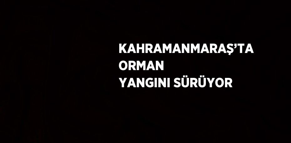KAHRAMANMARAŞ’TA ORMAN YANGINI SÜRÜYOR