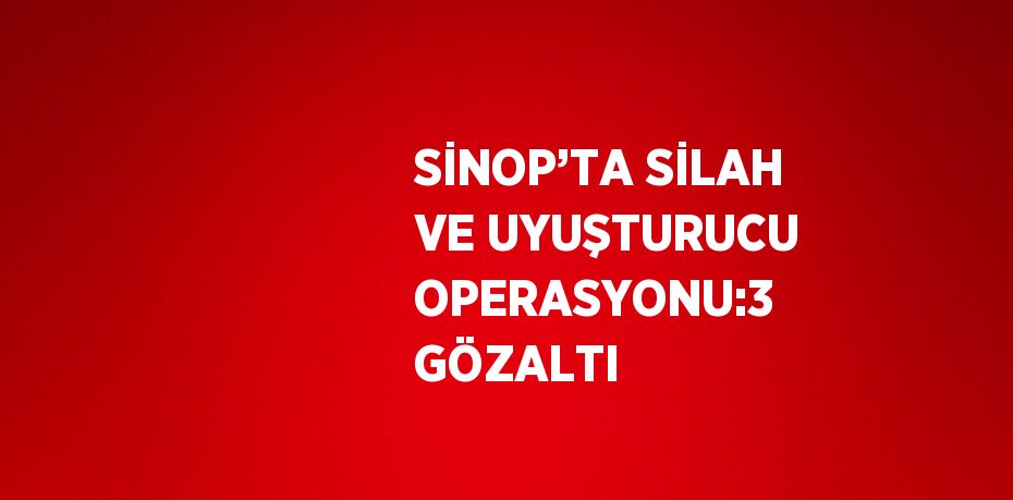 SİNOP’TA SİLAH VE UYUŞTURUCU OPERASYONU:3 GÖZALTI