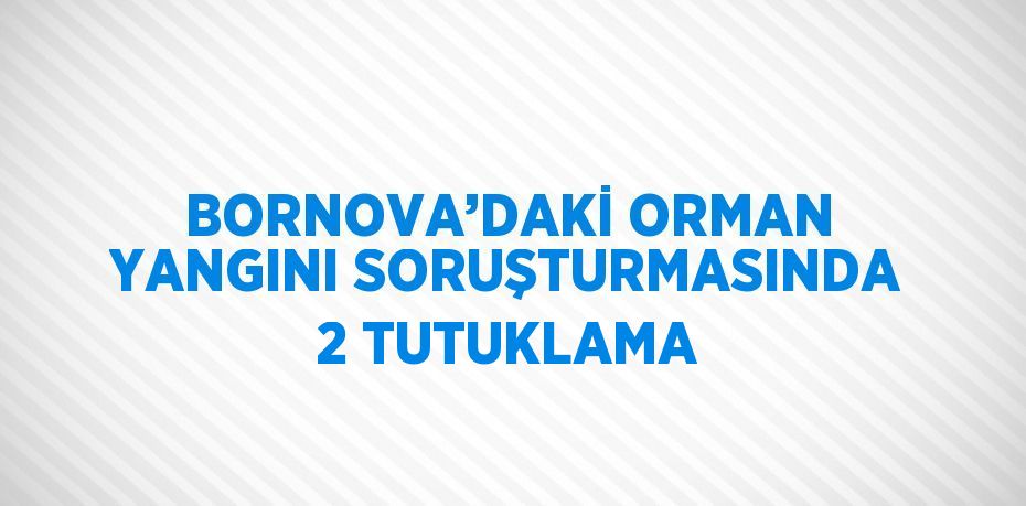 BORNOVA’DAKİ ORMAN YANGINI SORUŞTURMASINDA 2 TUTUKLAMA