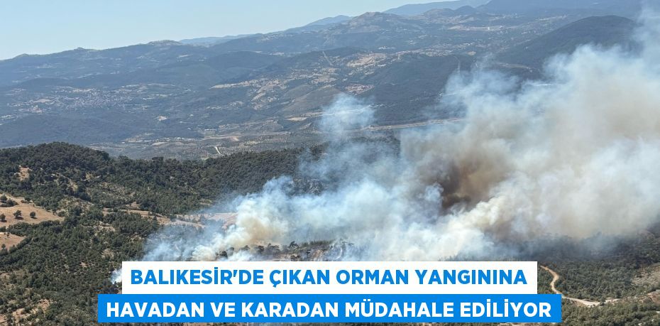 Balıkesir'de çıkan orman yangınına havadan ve karadan müdahale ediliyor