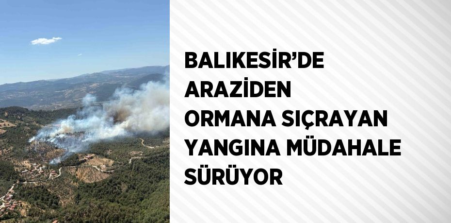 BALIKESİR’DE ARAZİDEN ORMANA SIÇRAYAN YANGINA MÜDAHALE SÜRÜYOR