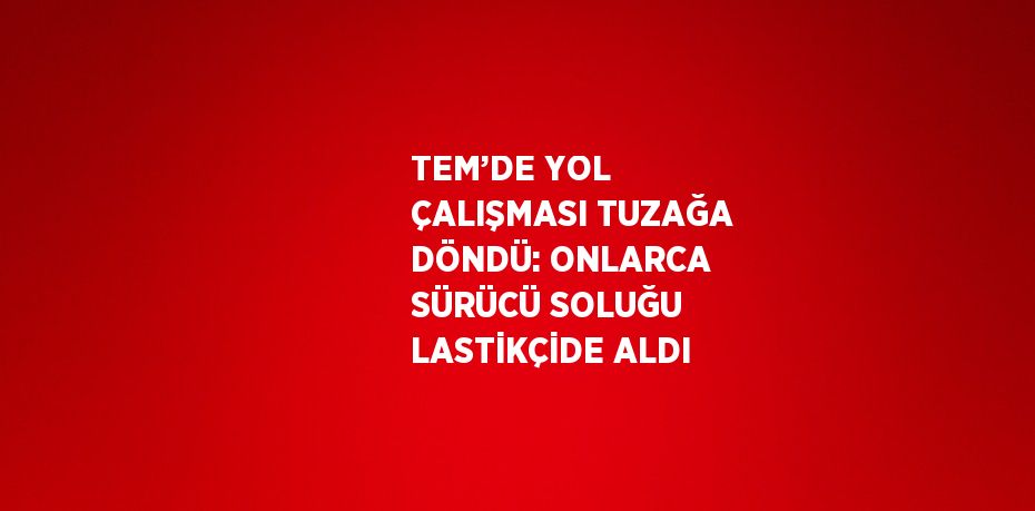 TEM’DE YOL ÇALIŞMASI TUZAĞA DÖNDÜ: ONLARCA SÜRÜCÜ SOLUĞU LASTİKÇİDE ALDI