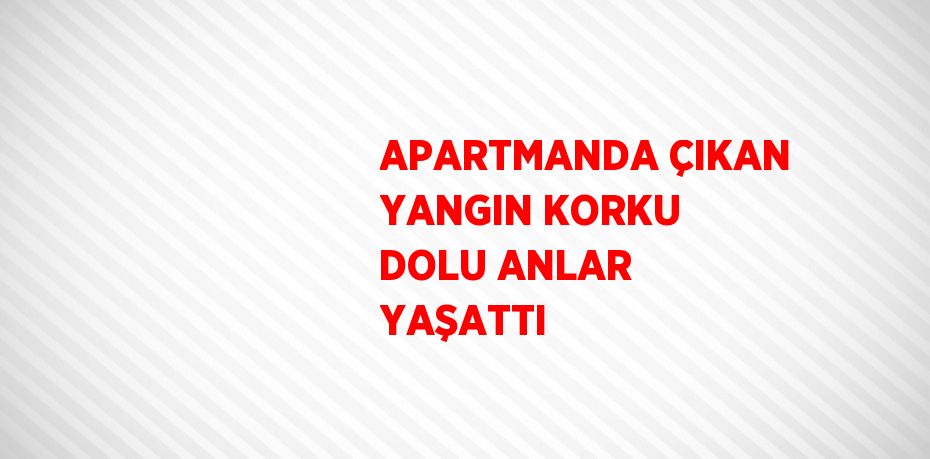 APARTMANDA ÇIKAN YANGIN KORKU DOLU ANLAR YAŞATTI