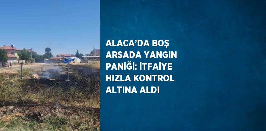 ALACA’DA BOŞ ARSADA YANGIN PANİĞİ: İTFAİYE HIZLA KONTROL ALTINA ALDI