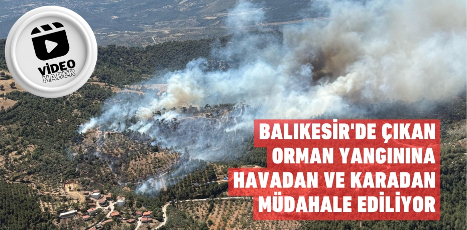 BALIKESİR'DE ÇIKAN ORMAN YANGININA HAVADAN VE KARADAN MÜDAHALE EDİLİYOR