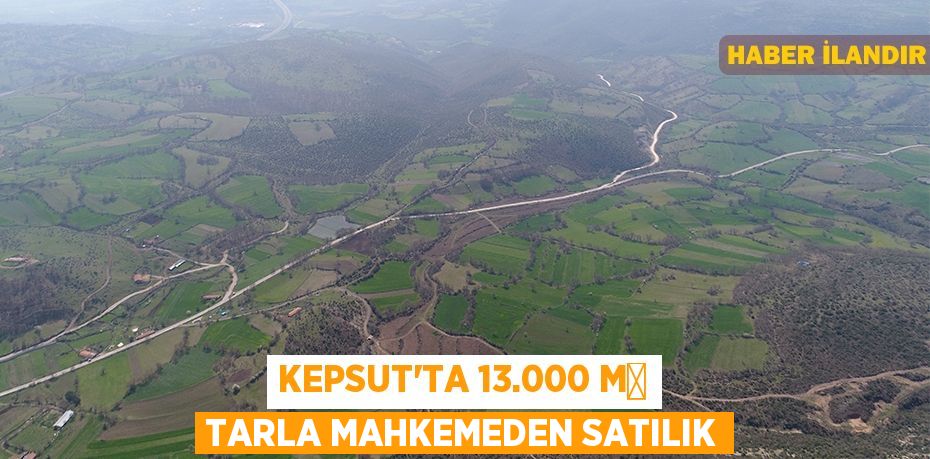 Kepsut'ta 13.000 m² tarla mahkemeden satılık