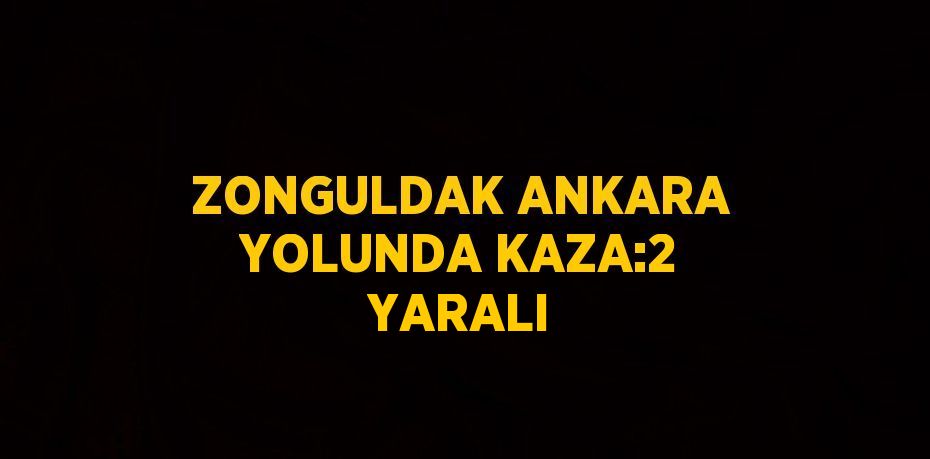 ZONGULDAK ANKARA YOLUNDA KAZA:2 YARALI