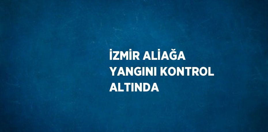 İZMİR ALİAĞA YANGINI KONTROL ALTINDA