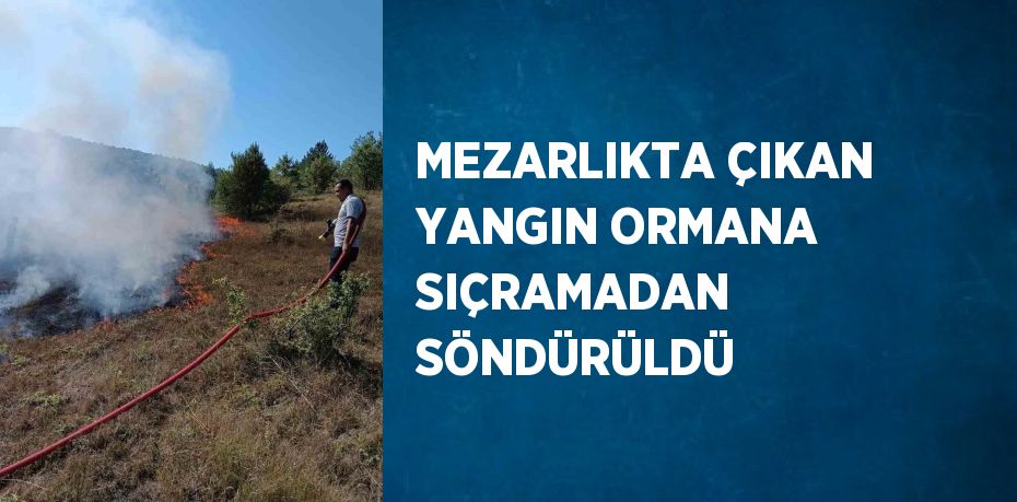 MEZARLIKTA ÇIKAN YANGIN ORMANA SIÇRAMADAN SÖNDÜRÜLDÜ