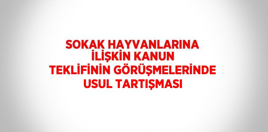 SOKAK HAYVANLARINA İLİŞKİN KANUN TEKLİFİNİN GÖRÜŞMELERİNDE USUL TARTIŞMASI