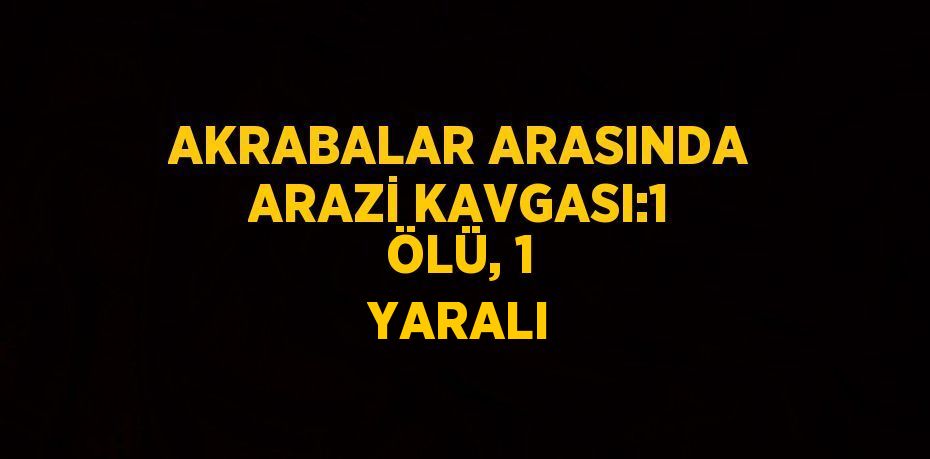 AKRABALAR ARASINDA ARAZİ KAVGASI:1 ÖLÜ, 1 YARALI