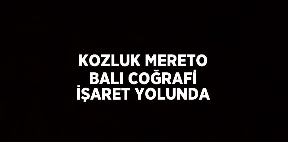 KOZLUK MERETO BALI COĞRAFİ İŞARET YOLUNDA