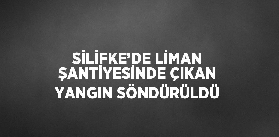 SİLİFKE’DE LİMAN ŞANTİYESİNDE ÇIKAN YANGIN SÖNDÜRÜLDÜ