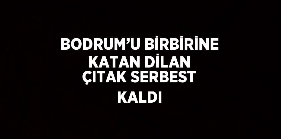 BODRUM’U BİRBİRİNE KATAN DİLAN ÇITAK SERBEST KALDI