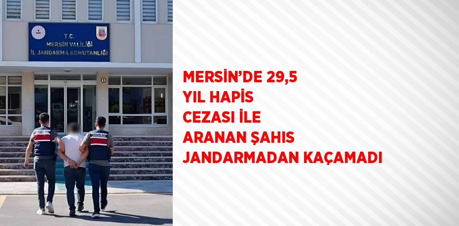 MERSİN’DE 29,5 YIL HAPİS CEZASI İLE ARANAN ŞAHIS JANDARMADAN KAÇAMADI